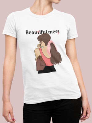 BEAUTIFUL MESS-Women half sleeve t-shirt