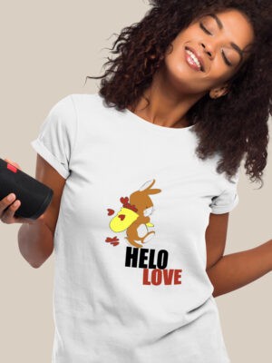 HEY LOVE-Women half sleeve t-shirt