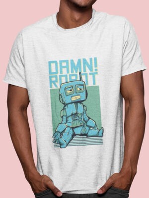 DAMN ROBOT-Men half sleeve t-shirt