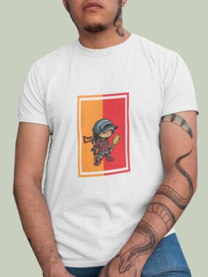 PUBG ANIMATED-Men half sleeve t-shirt