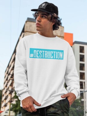 DESTRUCTION-White Sweatshirt for men