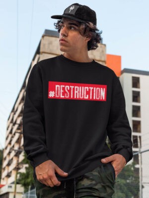 DESTRUCTION-Black Sweatshirt for men