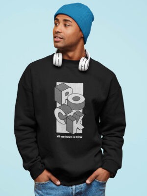 ROCK-Black Sweatshirt for men