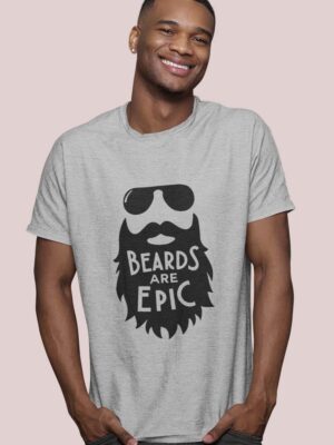 BEARDS ARE EPIC-Men half sleeve t-shirt