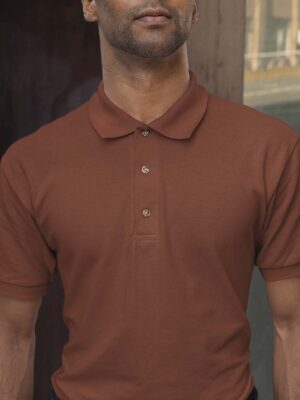 Brick Red Half Sleeve Polo T-shirt