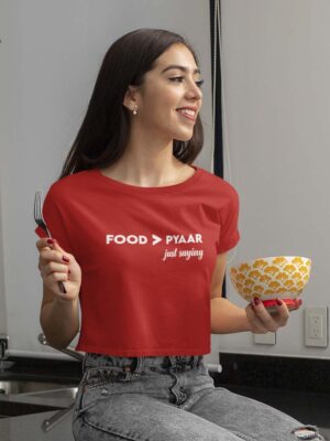 FOOD LOVE-Women Half sleeve t-shirt
