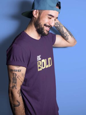 BE BOLD-Men Purple half sleeve t-shirt