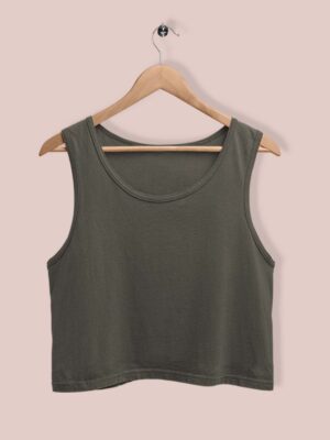 OLIVE GREEN-Crop Tank For Women