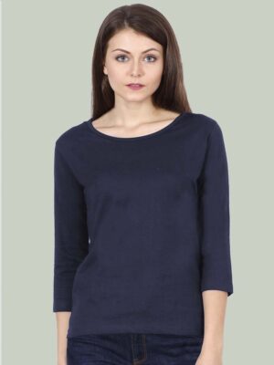 Navy blue 3/4th sleeves for women