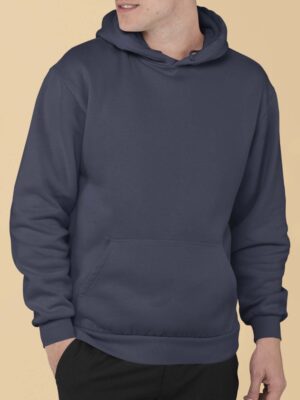 Navy Blue Pullover Hoodie For Men