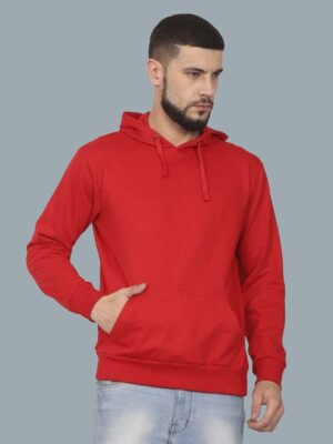 Red Pullover Hoodie For Men