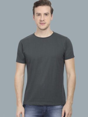 SOLID STEEL GREY-Men Half Sleeve T-Shirt