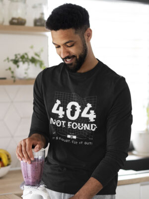 Error-404  Black Men Full Sleeve T-shirt