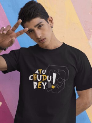 Atu-Chudu-Bey Black half sleeve t-shirt For Men