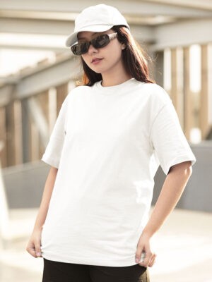 Fearless Oversized White Printed T-Shirt For Women
