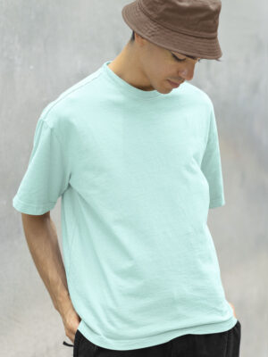 Classic Oversized Mint Solid T-Shirt For Men