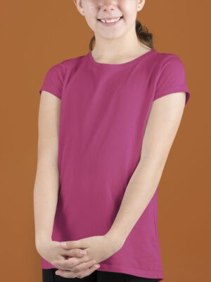 Pink Girls Half Sleeve T-shirt
