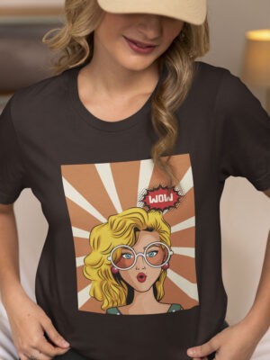 WoW Girl Coffee-Brown Women half sleeve t-shirt