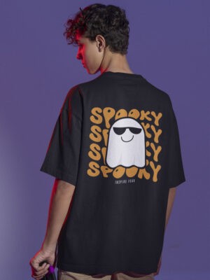 Spooky Black Oversized T-Shirt For Men