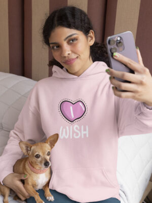 I Wish Light Pink Pullover Hoodie