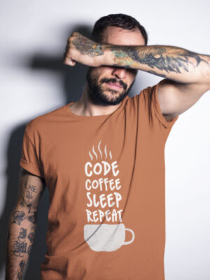 Code-Coffee-Sleep-Men-Coral-Tshirt