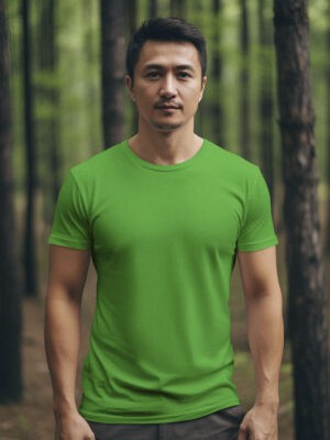 SOLID FLAG GREEN-Men Half Sleeve T-Shirt