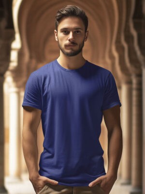 SOLID ROYAL BLUE-Men Half Sleeve T-Shirt